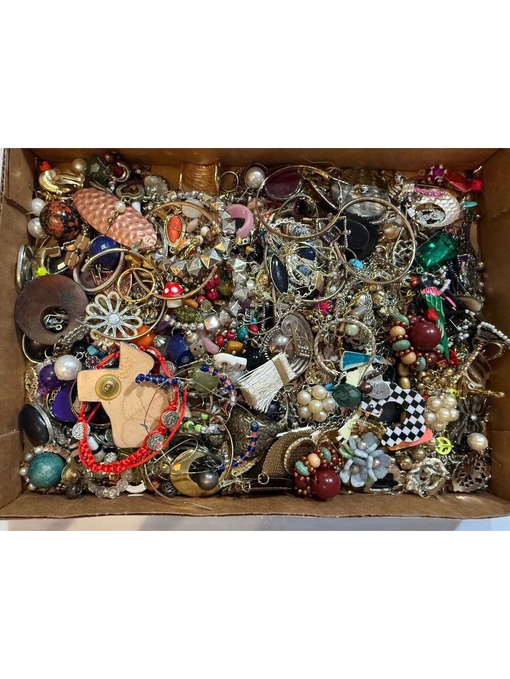 Mixed Vintage and Costume Jewelry Lot - Assorted Bracelets, Earrings, and More
